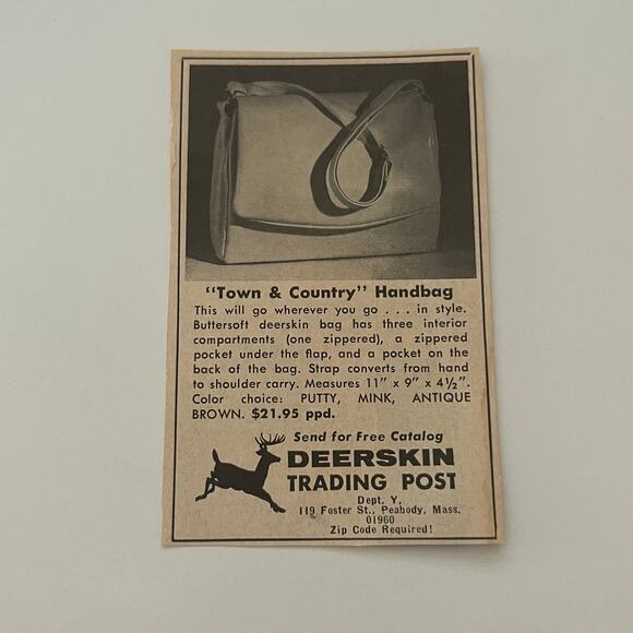 None Other Deerskin Trading Post Town Country Handbag Peabody Ma